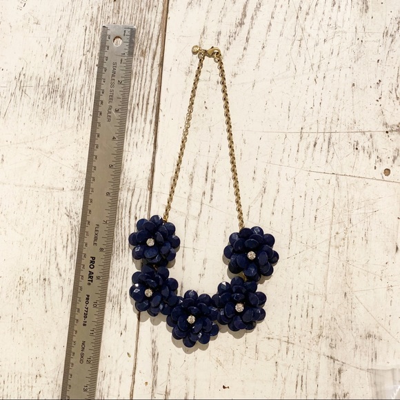 JCrew Navy Flower Statement Necklace - Picture 4 of 6